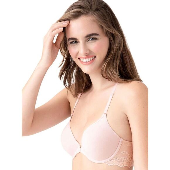 b.tempt'd by Wacoal Inspired Eyelet Front Close Racerback T-Shirt Bra PINK - Picture 3 of 3